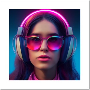 Synthwave Girl Posters and Art